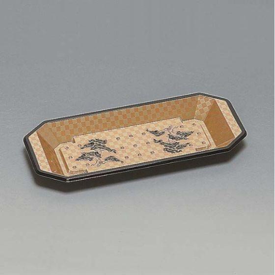 樂天商城 - 【800枚】和皿 6H 市松黒 本体 福助工業 使い捨て 弁当 惣菜 仕出し 鮨 皿 寿司容器　（本体のみ）800枚入