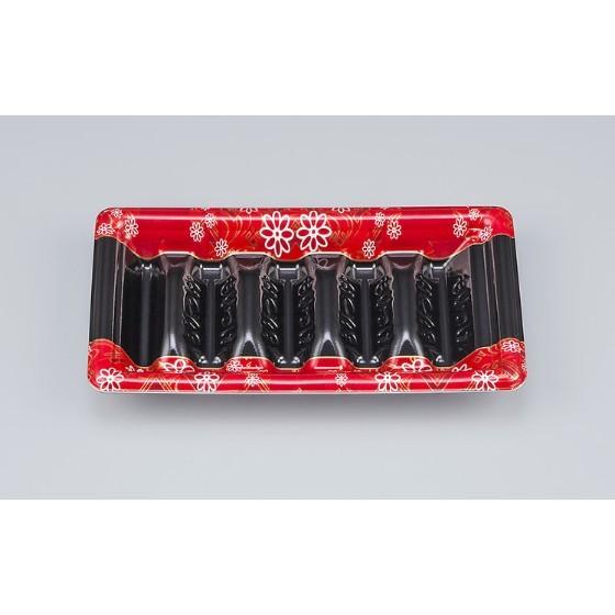 Rakuten - 【50枚】SF和角巻段19-10 花格子赤本体（細巻カット2本分） シーピー化成 使い捨て 弁当 惣菜 恵方巻 鮨 太巻き 巻き寿司容器　（本体のみ）50枚入
