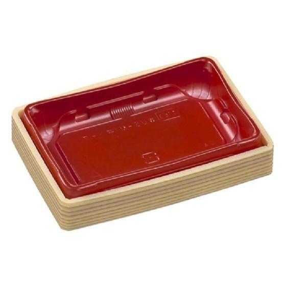 樂天商城 - 【600枚】WUS-M1中ハーフ 本体 柾目赤（巻ハーフ） エフピコ 使い捨て 折箱 恵方巻 太巻き 寿司容器（1ケース） 600枚入