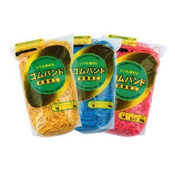 【500g】輪ゴム #18 ピンク色 IGOゴムバンド （RB18-1G-P） カラーバンド 抗菌加工 スライダー付き ポリ袋 500g入