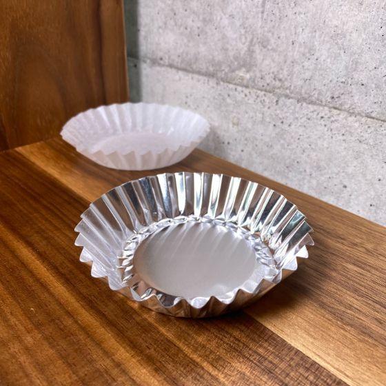 【500枚】M7 銀40μ 厚手 マドレーヌ 7号 合紙入り （76×22） アルミケース 丸型 業務用 焼き菓子 洋菓..