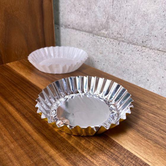 【500枚】M7 金30μ 厚手 マドレーヌ 7号 合紙入り （76×22） アルミケース 丸型 業務用 焼き菓子 洋菓..