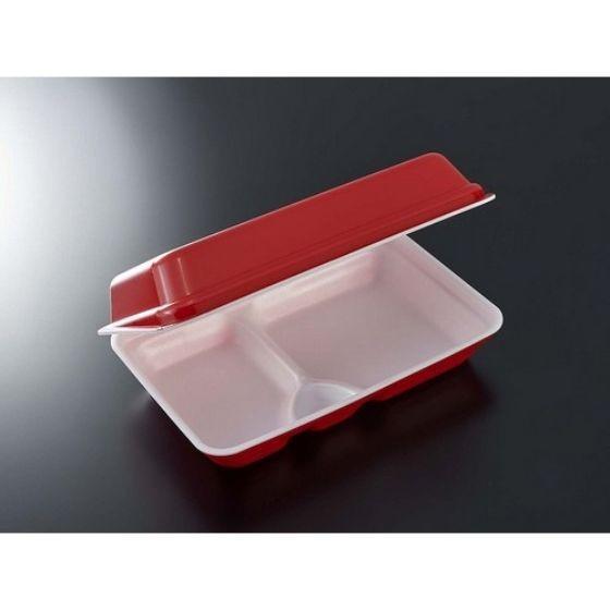 【240枚】街デリBOX 25-16 赤 フードパック 発泡 中央化学 使い捨て PSP ごはん 弁当容器　240枚入（1ケース 送料無料）