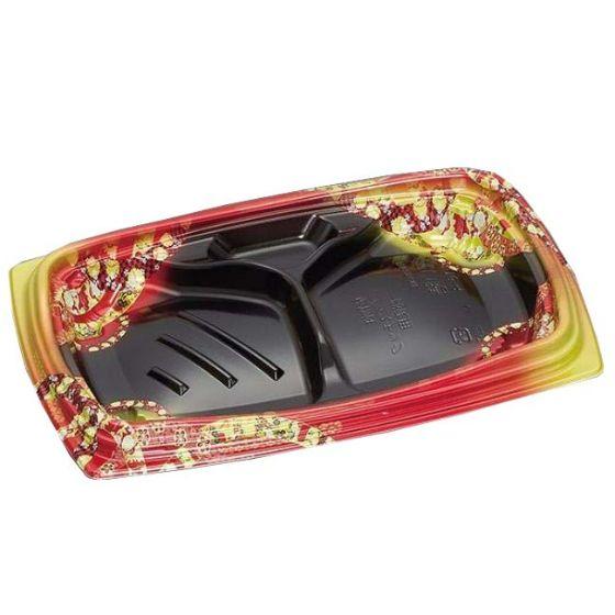 樂天商城 - 【900枚】祝い膳24-16-4H 小町内黒 本体（PPF＋バイオマス）福助工業 バイオマス容器 環境配慮型 使い捨て 業務用 お弁当容器 （本体のみ） 900枚入