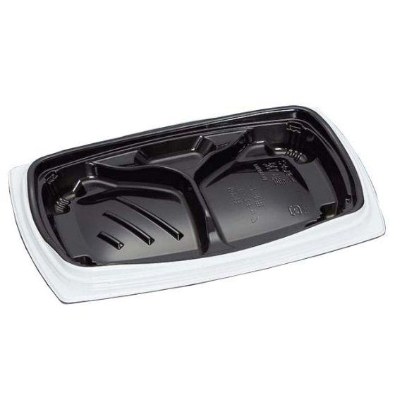 【50枚】祝い膳24-16-4H 白内黒 本体（PPF＋バイオマス）福助工業 バイオマス容器 環境配慮型 使い捨て 業務用 お弁当容器 （本体のみ） 50枚入