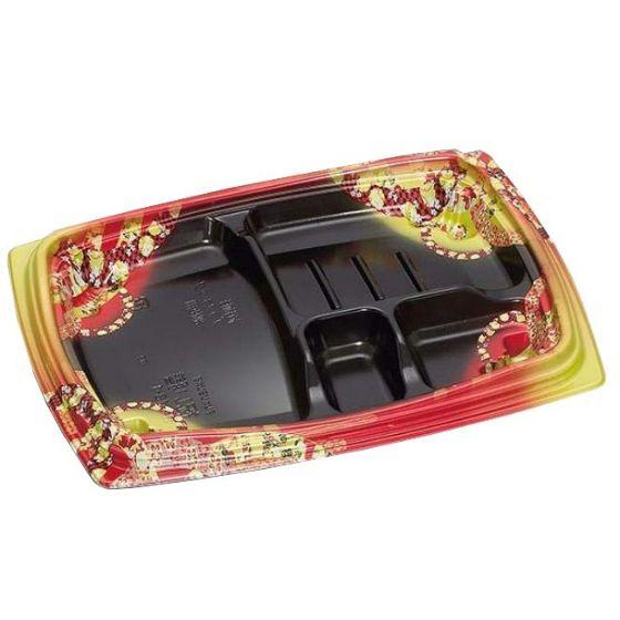 Rakuten - 【800枚】祝い膳24-18-1H 小町内黒 本体（PPF＋バイオマス）福助工業 バイオマス容器 環境配慮型 使い捨て 業務用 お弁当容器 （本体のみ） 800枚入