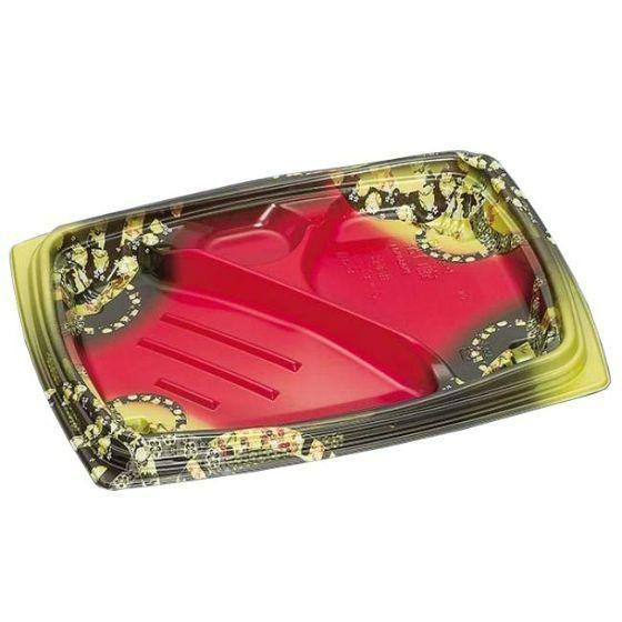 Rakuten - 【600枚】祝い膳24-20-4H 小町内赤 本体（PPF＋バイオマス）福助工業 バイオマス容器 環境配慮型 使い捨て 業務用 お弁当容器 （本体のみ） 600枚入