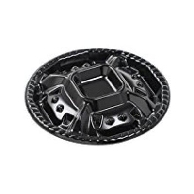 【25枚】シェルトプラッター丸20 本体 黒 エフピコ 使い捨て 弁当 惣菜 中華 仕出し 丸皿 オードブル容..