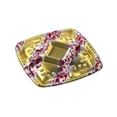 樂天商城 - 【10枚】シェルトプラッター角40 本体 エリス赤 エフピコ 使い捨て 弁当 惣菜 中華 仕出し 角皿 オードブル容器　（本体のみ）10枚入