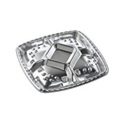 Rakuten - 【10枚】シェルトプラッター角30 本体 銀 エフピコ 使い捨て 弁当 惣菜 中華 仕出し 角皿 オードブル容器　（本体のみ）10枚入