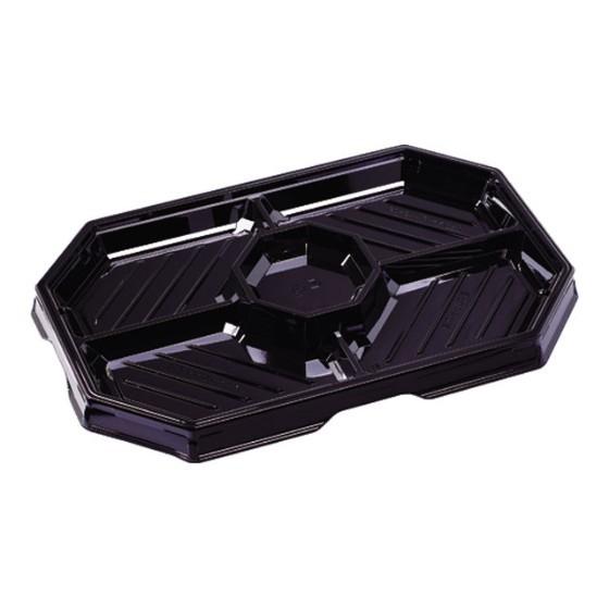 Rakuten - 【10枚】オードブル43-28 本体 黒 エフピコ 使い捨て 弁当 惣菜 中華 仕出し 角皿 オードブル容器　（本体のみ）10枚入