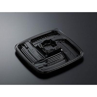 【20枚】HSデリデコ K27-5 黒-BK 身 中央化学 使い捨て 弁当 惣菜 中華 仕出し 丸皿 二段 オードブル容..