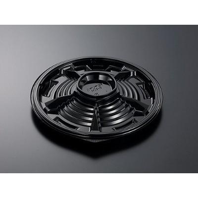 【20枚】HSデリデコ M28-6 黒-BK 身 中央化学 使い捨て 弁当 惣菜 中華 仕出し 丸皿 二段 オードブル容..