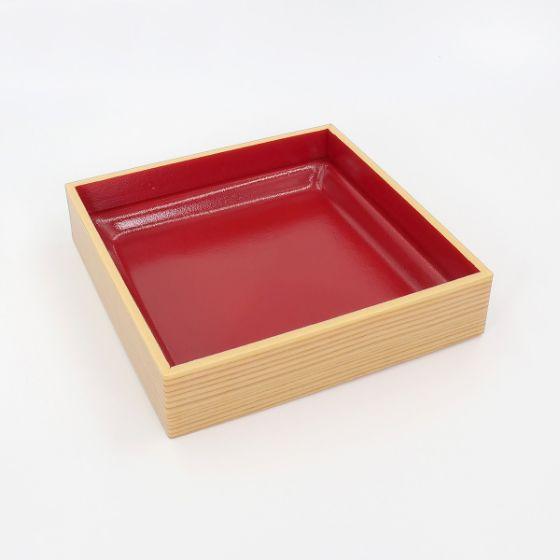 【15枚】WPS-角180-180（V）柾目朱 エフピコ 使い捨て 業務用 弁当容器 惣菜 折箱 寿司容器 （本体のみ） 15枚入