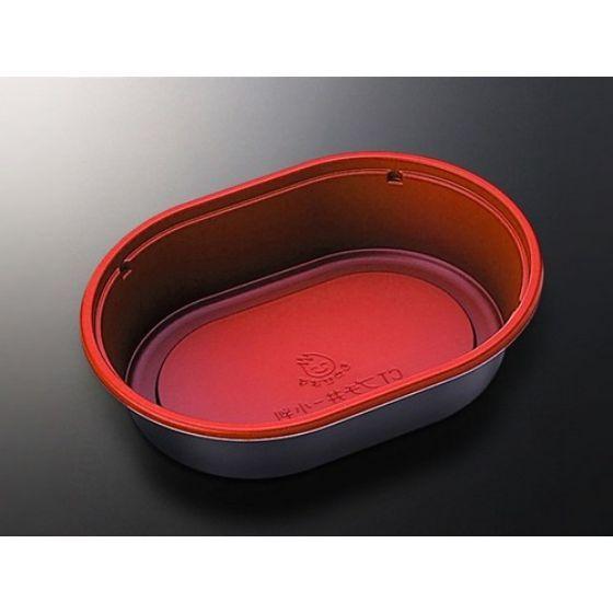 【50枚】CTプチ丼 小判 赤-BK 身 楕円型 赤黒 丼 中央化学 使い捨て 弁当 丼 どんぶり容器　（本体のみ..