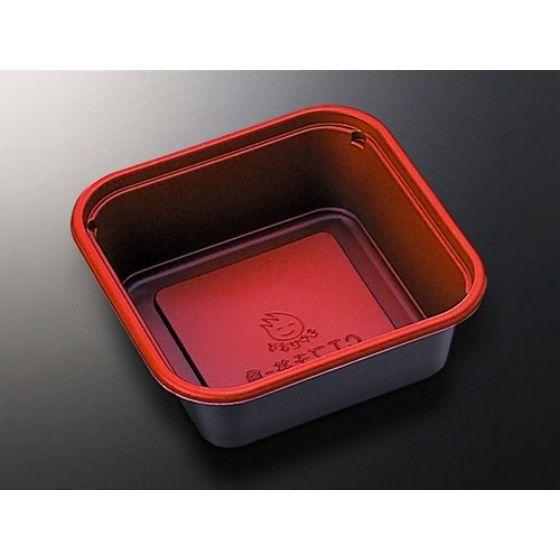 【50枚】CTプチ丼 角 赤-BK 身 角型 赤黒 丼 中央化学 使い捨て 弁当 丼 どんぶり容器　（本体のみ）50..