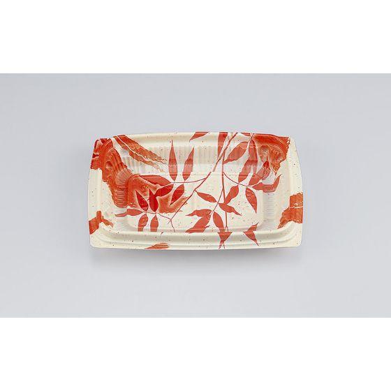 樂天商城 - 【50枚】BFエコD33 月竹朱 本体 シーピー化成 使い捨て 容器 業務用 弁当 おかず 中華 惣菜容器 （本体のみ） 50枚入