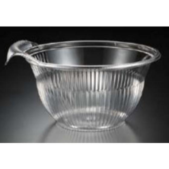 クリーンフォーユー BOWL◇おしゃれで持ちやすく、まぜやすく、食べやすい容器です！◇容量：680（首下容量：570）●本体：レンジ不可●素材：A-PET●耐熱温度：60℃　　　　　　●サイズ：171×152×84mm ●入数：50枚