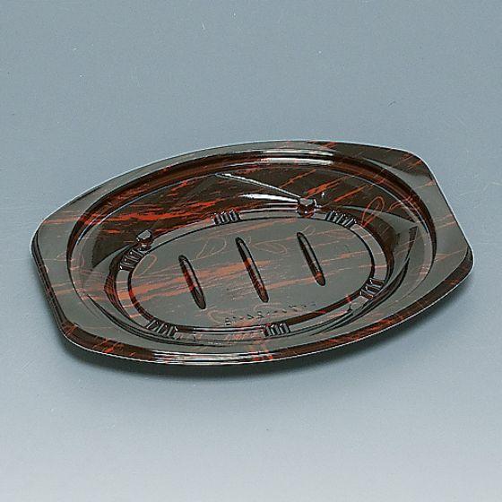 樂天商城 - 【50枚】FKプレート 24-18H 木目リーフ 福助工業 使い捨て 業務用 弁当容器 ランチプレート 洋食 パスタ 惣菜容器 （本体のみ） 50枚入