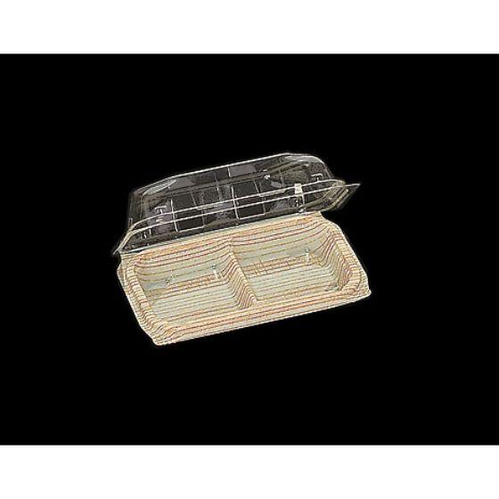 樂天商城 - 【50枚】WK-2 木目 華詩パック 136×81×H42mm 福助工業 菓子容器 フードパック 団子 饅頭 和菓子容器　50枚入