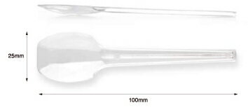 【500本】スプーン 100mm 透明 （単袋入） ホウケン産業 使い捨て 業務用 プラスチック カトラリー デ..