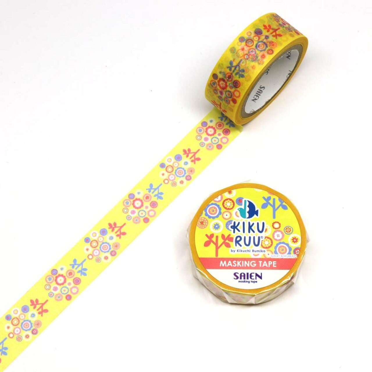 【1巻】bouquet UR-0132 (幅15mm×7m巻) マスキングテープ カミイソ 可愛い 業務用 SAIEN KIKU RUUシリーズ (代引き不可) 1巻入 (コード UR-0132)