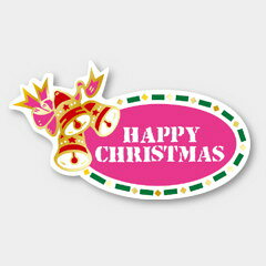 【500枚】C-184 HAPPY CHRISTMA カミイソ産商 ラベル シール イベント ギフト 日本の行事ラベル　500枚入