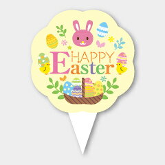 【200枚】D-542 Happy Easter ピック カミイソ産商 使い捨て 業務用 食品用 飾り付け 包装 ギフト プレゼント ラッピング ピック　200枚入