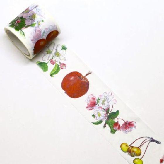 【1巻】リンゴの花と実 GR-0024 (幅38mm×5m巻) マスキングテープ カミイソ 和紙 花...