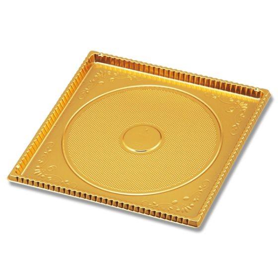 樂天商城 - 【10枚】直径218mm ケーキトレー ゴールド 6号 角型 金 ホールケーキ デコ箱 デコトレー角　10枚入