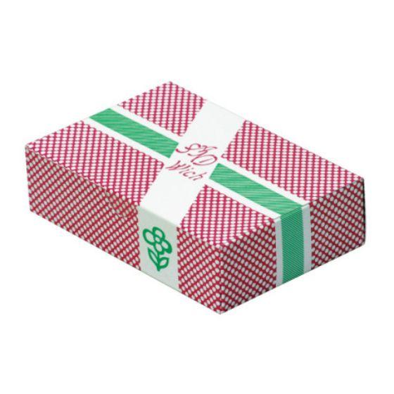 サンド銀ケース（花印丸点） 中側 銀◇カツサンドやハムサンド、ミックスサンドなど、サンドイッチ用の紙箱です。◇中面が銀色で高級感を演出できます。◇昔ながらのデザインで、ピクニックに合うような紙箱です。◇耐水、耐油、積み重ねOKです。●内容量の目安◇花印丸点：サンドイッチ 1人前◇トリコロール：サンドイッチ 1人前●本体：レンジ不可●材質：紙（内側のポリ素材）●サイズ：150×100×40mm●入数：150枚