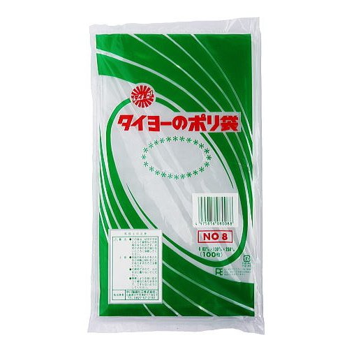 【メール便対応(3袋まで)】タイヨーのポリ袋 0.03mm No.8 (100枚入)
