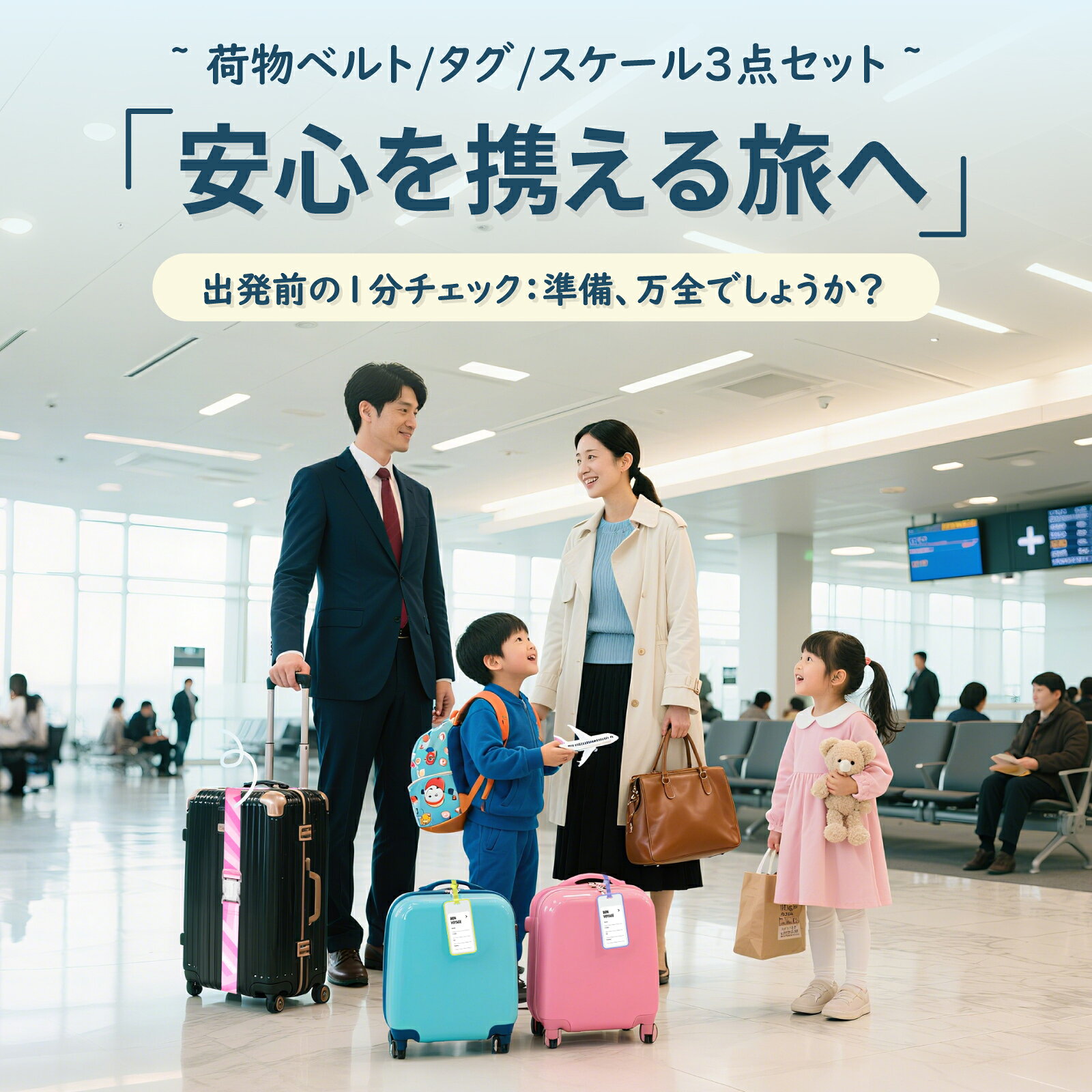 【3点お得セット】pack all 旅行必需品｜荷物スケール×スーツケースベルト×ネームタグ｜手荷物の重量測定・固定・識別がこれ一つ！海外旅行・出張・家族旅行に便利｜軽量＆コンパクト設計 packall-10000239 SKYLINE サンプル画像2