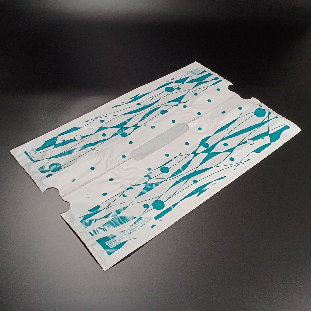 【100枚入】規格バンバンバッグ No.6 - 0.030×350×540（50+50）mm - 波 まつもと合成 レジ袋 持ち帰り袋 お弁当 お惣菜 テイクアウト HDPE 桶 オードブル 寿司桶 仕出し ピザ