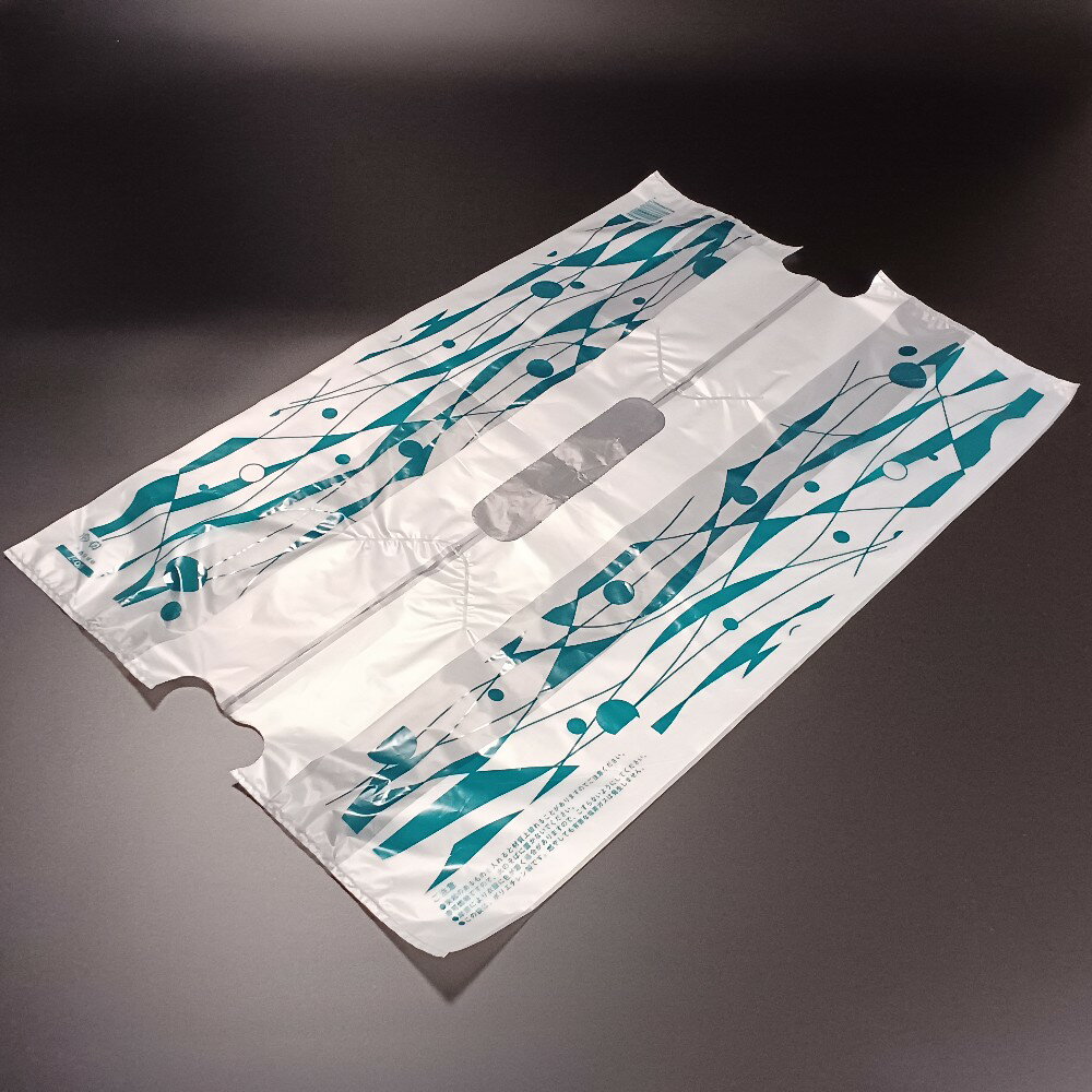 【100枚入】規格バンバンバッグ No.7 - 0.030×380×585（80+80）mm - 波 まつもと合成 レジ袋 持ち帰り袋 お弁当 お惣菜 テイクアウト HDPE 桶 オードブル 寿司桶 仕出し ピザ