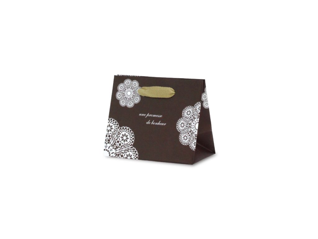 【手提紙袋】グレイスバッグ レースィ(ブラウン) (100枚) 180×100×150mm