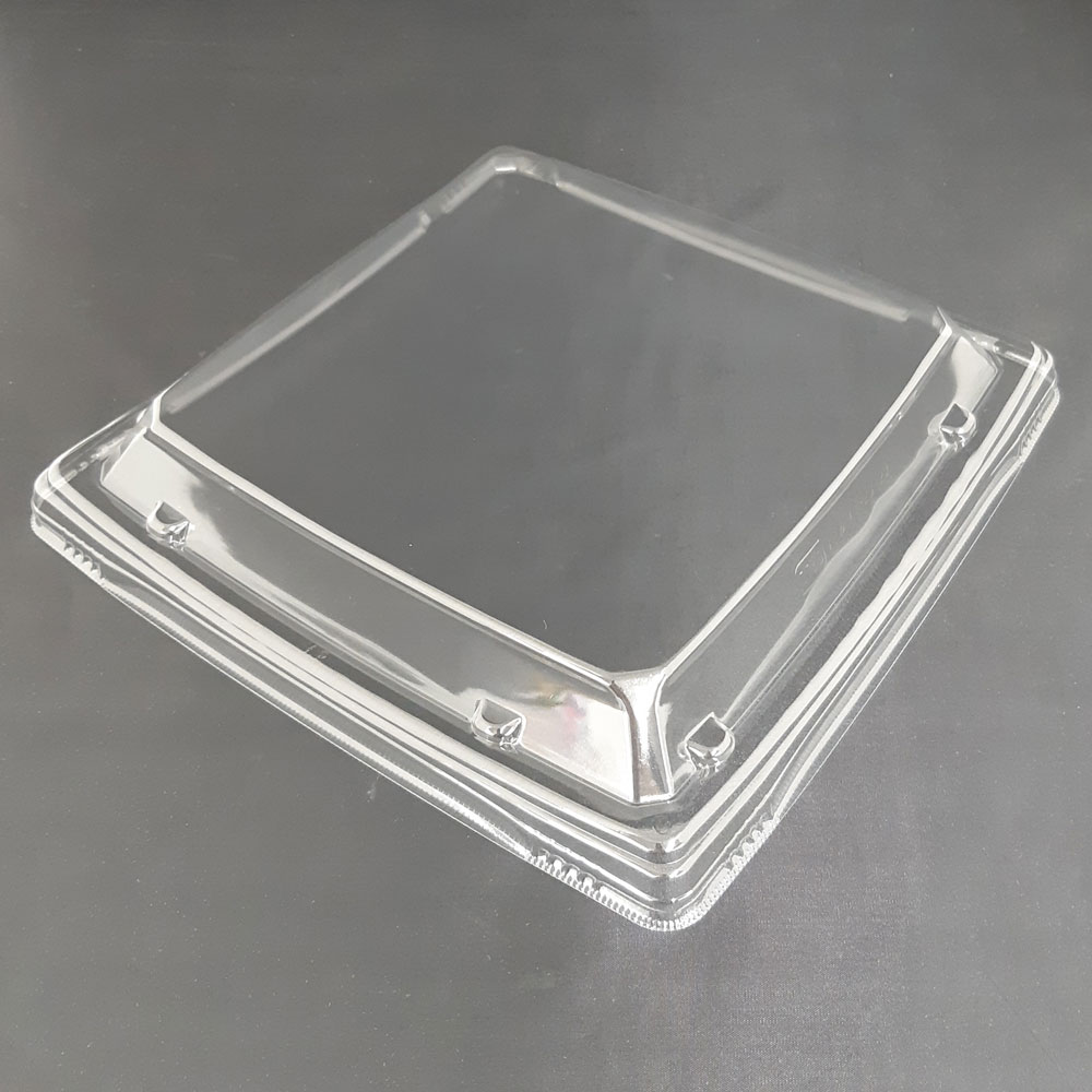 MFPかすが23-23-1用の嵌合透明蓋。 【商品説明】 サイズ：227×227×高さ37mm カラー：透明 耐熱温度：80℃ 素材：OPET 入数：1ケース 400枚(50枚×8) 50枚単位でのご注文はこちら→【T-かすが23-23 嵌合蓋 50枚】 本体と蓋セットでのご注文はこちら→【MFPかすが 23-23-1 なみ風青&T-かすが23-23 嵌合蓋 400枚セット】 対応容器のご注文はこちら→【MFPかすが 23-23-1 なみ風青 400枚】 ◆こんなものを探している方に最適◆ 弁当 仕出し 使い捨て 使い捨て弁当容器 使い捨て容器 耐熱 耐熱使い捨て容器 お持ち帰り テイクアウト テイクアウト容器 業務用 資材 弁当資材 etc…