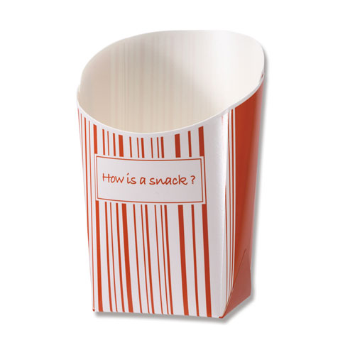 夏祭り 縁日 屋台 BBQ キャンプ 【食品用包装資材】スナックカートン Poteko M ストライプ（20枚入） 5..