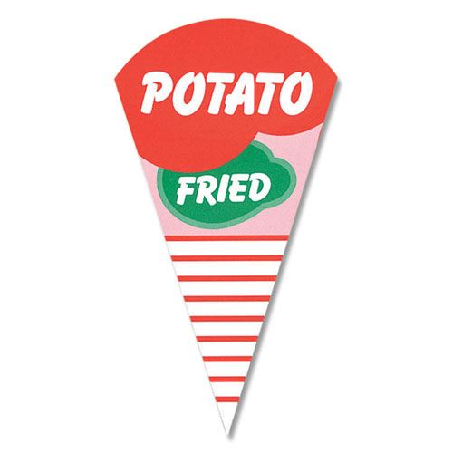 夏祭り 縁日 屋台 BBQ キャンプ 【食品用包装資材】三角ポテト L（100枚入） 120×230mm