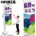 【メール便は3枚まで】のぼり のぼり旗 SNB-1388 長野のぶどう W60×H180cm 1枚 巨峰 果物 三方三巻 販促 商売繁盛【受注生産品】