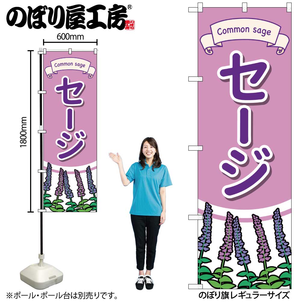 【メール便は3枚まで】のぼり のぼり旗 GNB-4004 セージ イラスト W60×H180cm 1枚 三方三巻 販促 商売..