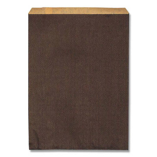 【柄付平袋】HEIKO Rタイプ柄小袋 R-20 筋入無地 未晒焦げ茶（200枚入）215×290mm シモジマ