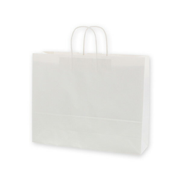 【手提紙袋/丸紐】25チャームバッグ 41-1 白無地 片艶タイプ (200枚入) 410×115×325mm 持ち帰り紙袋 取っ手付き紙袋 パン ケーキ