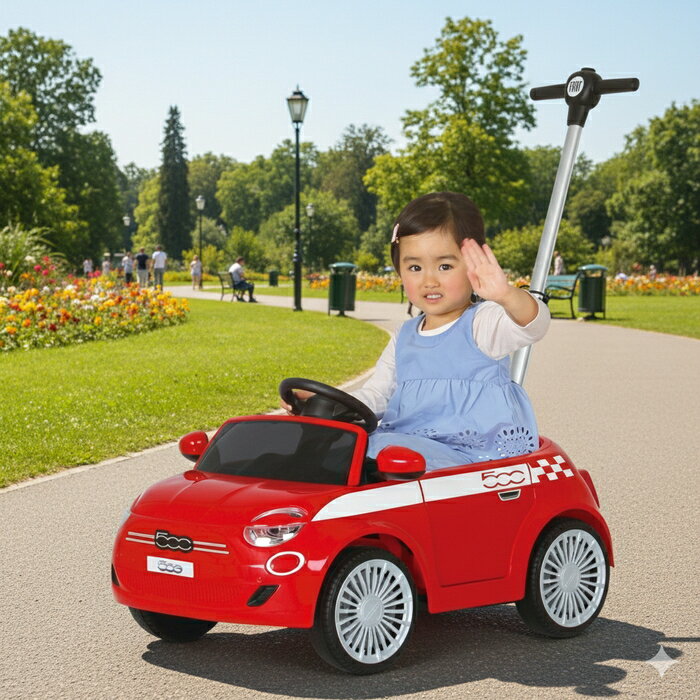 【期間限定価格　14800円 → 12800円】【送料無料　関東から関西まで】押手付乗用フットカーFIAT500eレッド　4985404122175