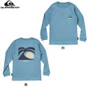 QUIKSILVER クイックシルバー ARTS IN PALM LS YOUTH ジュニア キッズ ラッシュガード 長袖 マリンスポーツ アウトドア (BLU):KLY231033 夏 海【旧モデルアウトレット】