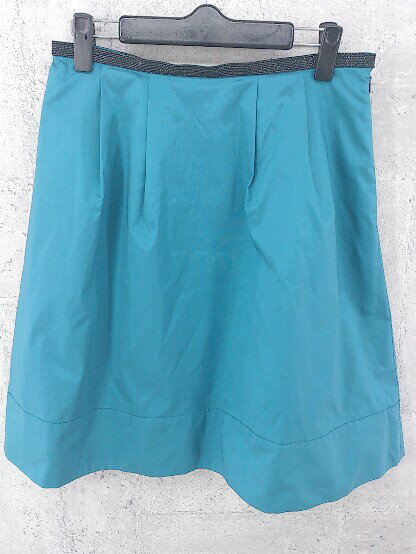 ◇ green label relaxing UNITED ARROWS 膝丈 フレア スカート 38 ライトブルー * 【中古】