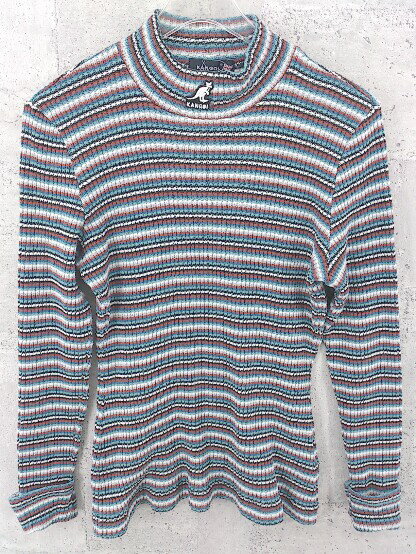 ◇ KANGOL カンゴール ボトルネック ボーダー 長袖 コットン ニット セーター マルチ * 【中古】