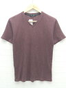 ◇ ELLE リブ 半袖 Tシャツ 46 ブラウン メンズ 【中古】