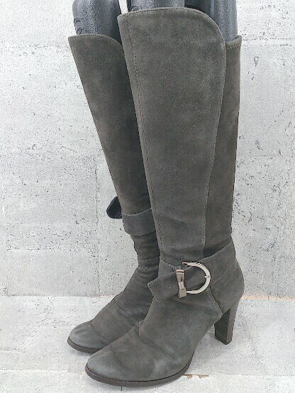 ◇ GINZA Kanematsu 銀座 かねまつ ヒール ロング ブーツ 23 グレー * 【中古】