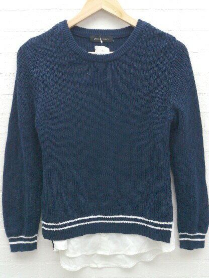 ◇ URBAN RESEARCH アーバンリサーチ 長袖 ニット セーター ONE ネイビー ホワイト * 1002799263337 【..
